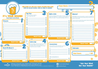 It's Your Round - Answer Sheets