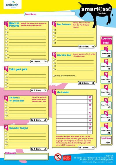 Smart@ss - Answer Sheets